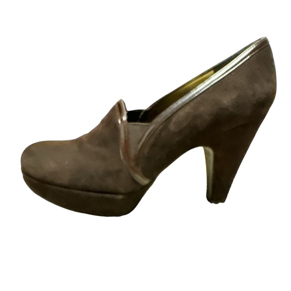 Stuart Weitzman Slip On Platform Suede Booties Dark Brown Size 6.5 - Picture 3 of 13